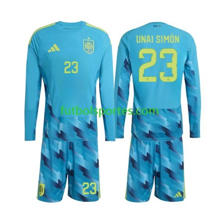 Camiseta España Unai Simon 23 Portero Niño Primera Equipación Copa Mundo 2026 Manga Larga Camiseta España Unai Simon 23 Portero Niño Primera Equipación Copa Mundo 2026 Manga Larga